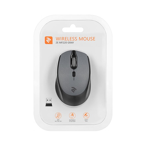 უკაბელო მაუსი - 2Е MF220 Grey WL