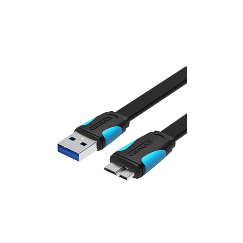 გადამყვანი კაბელი - Flat USB 3.0 A Male To Micro B Male Cable 1.5m Black Vention