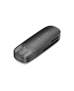 ბარათის წამკითხველი - 2-in-1 USB 2.0 A Card Reader(SD+TF) Black Single Drive Letter Vention