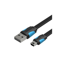 გადამყვანი - Flat USB2.0 A Male to Mini 5 Pin Male Cable 0.5M Black Vention
