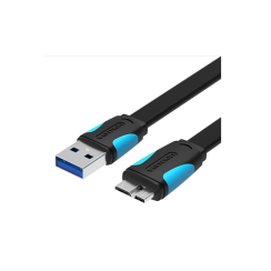 გადამყვანი - Flat USB3.0 A Male to Micro B Male Cable 0.5M Black Vention