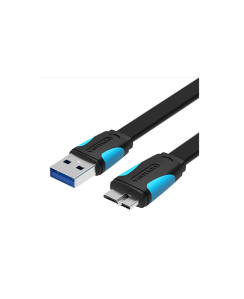 გადამყვანი - Flat USB3.0 A Male to Micro B Male Cable 0.5M Black Vention