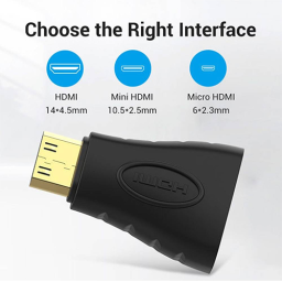 Adapter - Mini HDMI Male To HDMI Female Adapter Black Vention