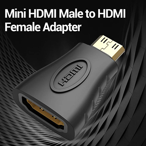 გადამყვანი - Mini HDMI Male To HDMI Female Adapter Black Vention