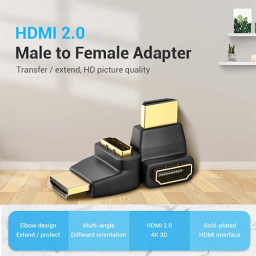 გადამყვანი - HDMI Male to Female Adapter 270 Degree Vention