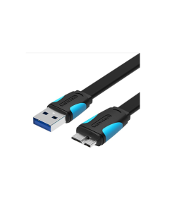 გადამყვანი - Flat USB3.0 A Male to Micro B Male Cable 0.25M Black Vention 