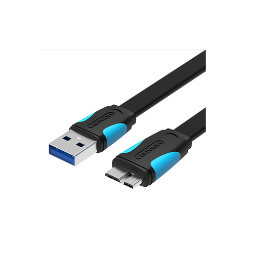 გადამყვანი კაბელი - Flat USB 3.0 A Male To Micro B Male Cable 0.25m Black Vention