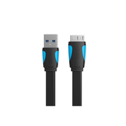 გადამყვანი კაბელი - Flat USB 3.0 A Male To Micro B Male Cable 0.25m Black Vention