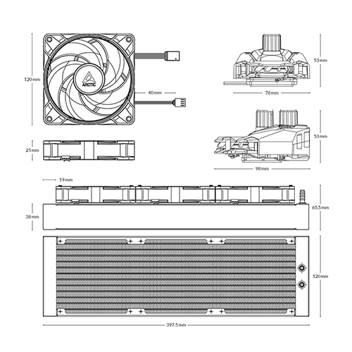 პროცესორის წყლის გაგრილება - Arctic Liquid Freezer II 360 mm ARGB