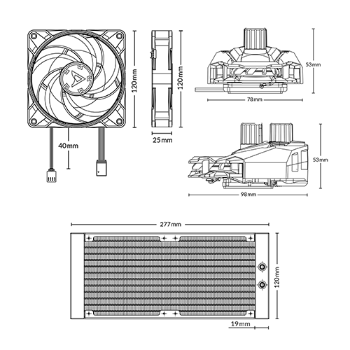 პროცესორის წყლის გაგრილება - Arctic Liquid Freezer II 240 mm ARGB