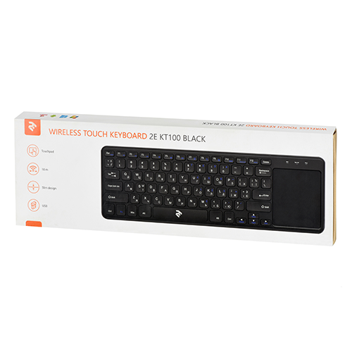 უკაბელო კლავიატურა - 2E KT100 Touch Keyboard Black WL