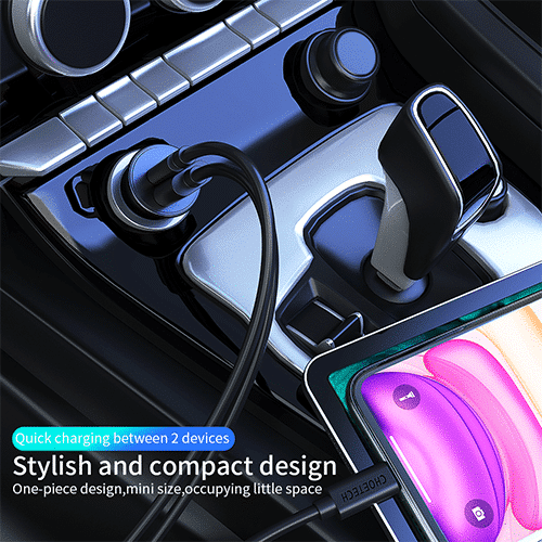 მანქანის დამტენი - Choetech TC0006 Dual USB-A Type-C PD3.0 30w Car Charger