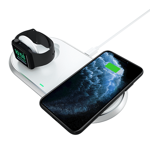 მულტი უკაბელო დამტენი - Choetech T317 2 in 1 Fast Wireless Charger with Stand for Apple Phone and Watch