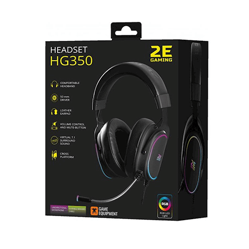 ყურსასმენი - 2E HG350 RGB USB 7.1 Black