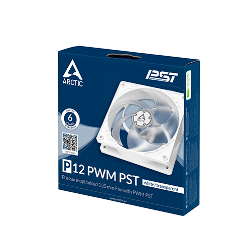 ქეისის გაგრილება - Arctic P12 PWM PST 120 mm White-Transparent