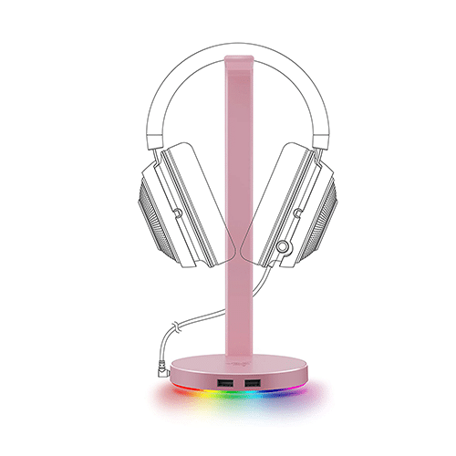 ყურსასმენის სადგამი - Razer Base Station V2 Chroma RGB Quartz Pink