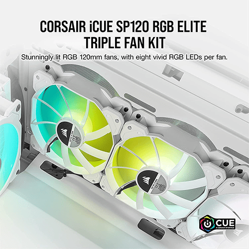 ქეისის გაგრილება - Corsair Icue SP120 RGB Elite Triple Fan Kit - 3x120 Fan