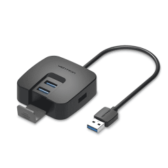 USB Hub 3 Port - Vention CHUBB USB 2.0 to USB 2.0*3/TF/SD/Micro-B HUB 0.15M Black ABS Type