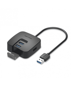 USB HUB 3 Port - Vention CHUBB USB 2.0 to USB 2.0*3/TF/SD/Micro-B HUB 0.15M Black ABS Type