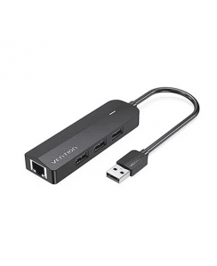 Multi ადაპტერი - Vention CHPBB 3-Port USB 2.0 Hub With 100M Ethernet Adapter 0.15M Black
