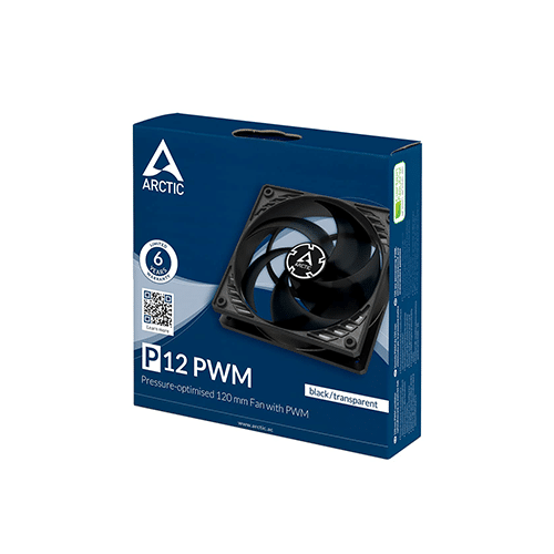 ქეისის გაგრილება - Arctic P12 PWM 120 mm Black-Transparent
