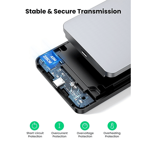 გარე ვინჩესტერის ქეისი - USB HDD Box Ugreen CM300 2.5 Sata Hard Drive Enclosure 70498