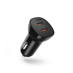 მანქანის დამტენი - Choetech TC0008 Dual C ports PD 40W Car Charger