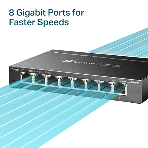 ქსელის გამანაწილებელი - TP-Link TL-SG108E, 8-Port Gigabit Easy Smart Switch