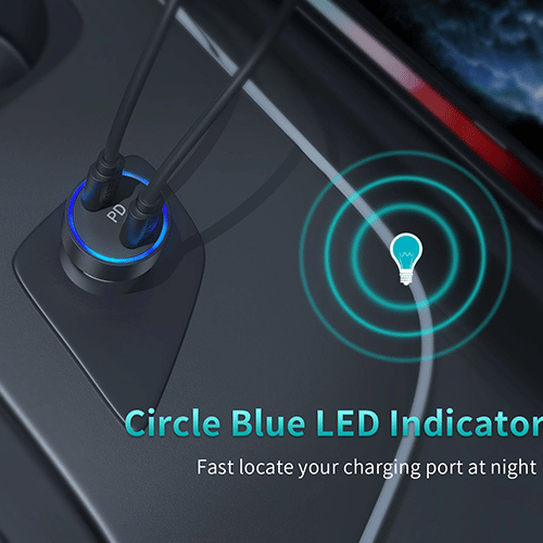 მანქანის დამტენი - Choetech C0054 Dual C ports PD 40W Car Charger