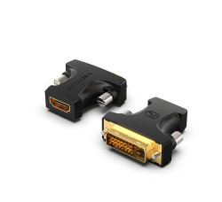 გადამყვანი - HDMI Female To DVI-D (24+1) Male Adapter Black Vention 