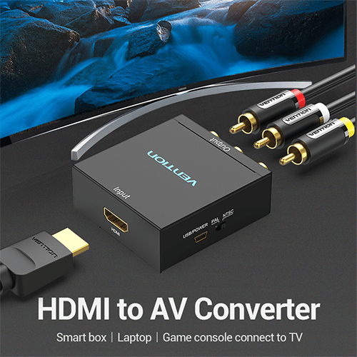 გადამყვანი - Vention HDMI To Rca Converter Black Metal Type