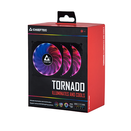 ქეისის გაგრილება - Chieftec Tornado - 3x120 ARGB
