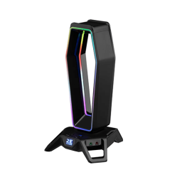 ყურსასმენის სადგამი - 2E Gaming GST330 Headset Stand 3in1 RGB 7.1 USB Black