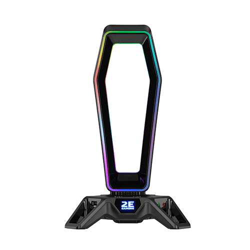 ყურსასმენის სადგამი - 2E Gaming GST330 Headset Stand 3in1 RGB 7.1 USB Black