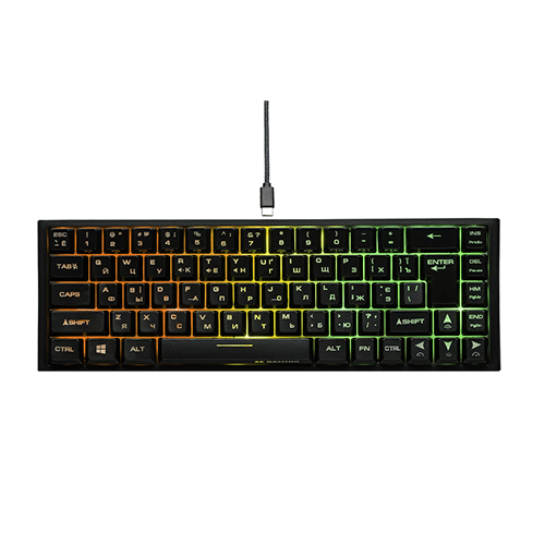 უკაბელო ტენვადი კლავიატურა - 2E Gaming KG360 RGB Rechargable Black WL