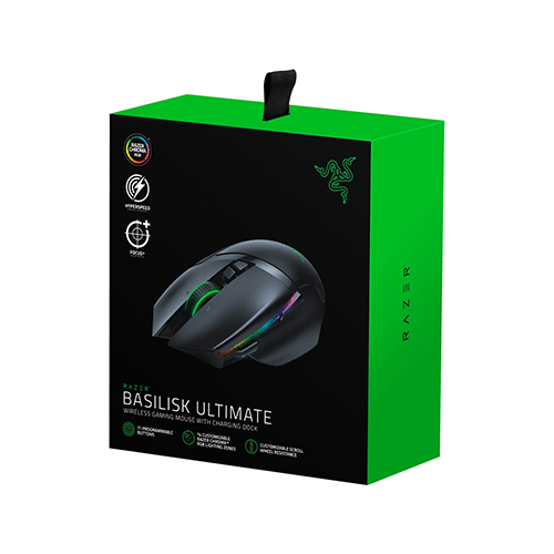 უკაბელო ტენვადი მაუსი - Razer Gaming Mouse Basilisk Ultimate Dock RGB Black Rechargeable WL