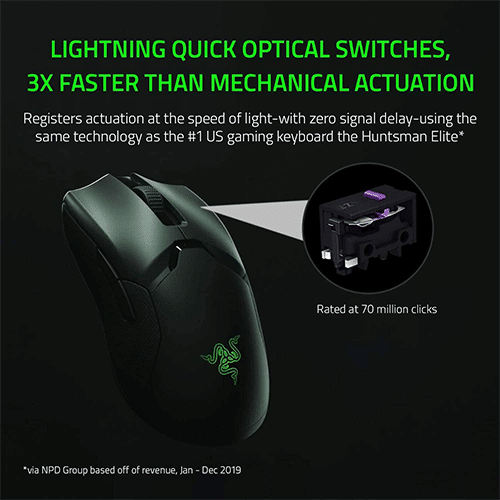 უკაბელო ტენვადი მაუსი - Razer Gaming Mouse Viper Ultimate USB Black Rechargeable WL