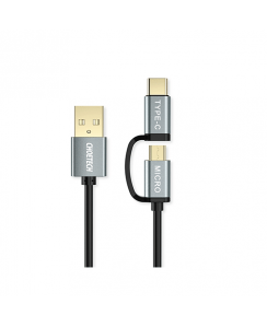 მობილურის კაბელი - Choetech XAC-0012 2-in-1 USB-A To Type-C + Micro Straight PVC Cable