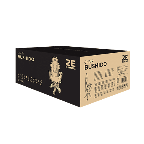 კომპიუტერის სკამი - 2E Gaming Chair Bushido Gen II Black-Black