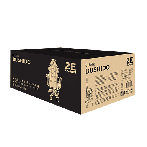 კომპიუტერის სკამი - 2E Gaming Chair Bushido II White-Black