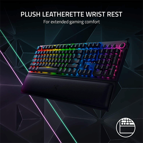 მექანიკური კლავიატურა - Razer BlackWidow V3 Green Switch USB RU RGB Black