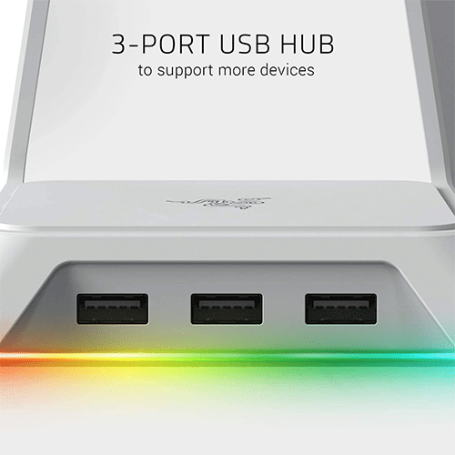 ყურსასმენის სადგამი - Razer Base Station Chroma Mercury White