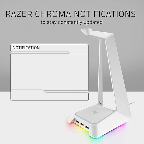 ყურსასმენის სადგამი - Razer Base Station Chroma Mercury White