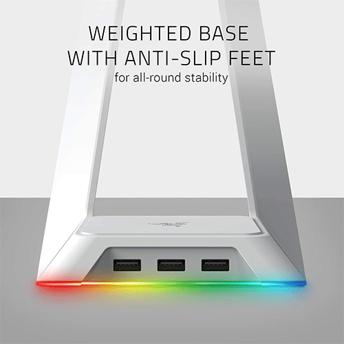 ყურსასმენის სადგამი - Razer Base Station Chroma Mercury White
