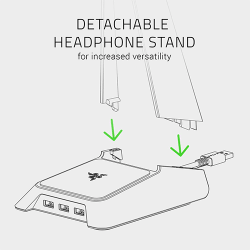 ყურსასმენის სადგამი - Razer Base Station Chroma Mercury White