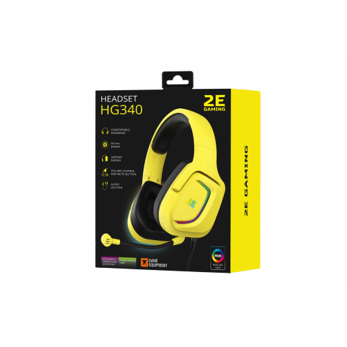 ყურსასმენი - 2E Gaming HG340 RGB 3.5mm Yellow