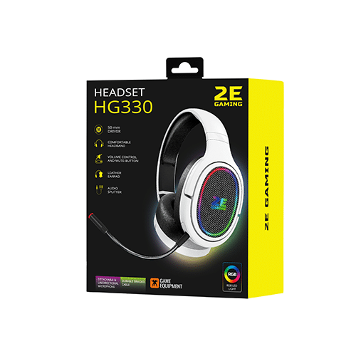 ყურსასმენი - 2E HG330 RGB 3.5mm White
