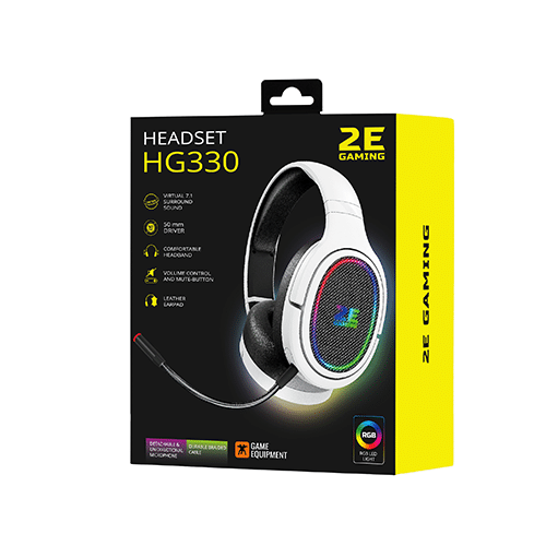 ყურსასმენი - 2E HG330 RGB USB 7.1 White