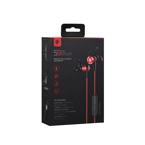 მობილურის Bluetooth ყურსასმენი - 2E S9 WiSport Waterproof Red