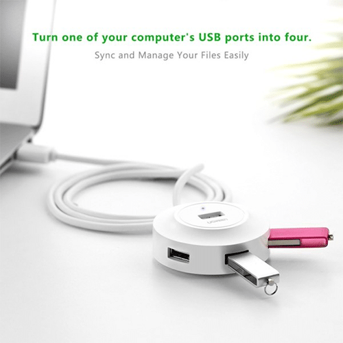 USB Hub 4 Port - Ugreen CR106 1 M White